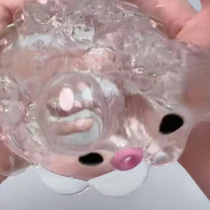 Bubble Hairstyle Game for Kids, Clear Crystal Octopus Hand Relax Toy, Squeeze Fidget Toy