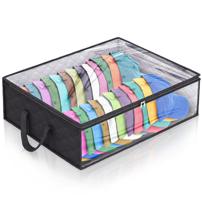 Baseball Cap Storage Organizer – Wide Foldable Hat Rack with Handles, Holds Up to 40 Hats