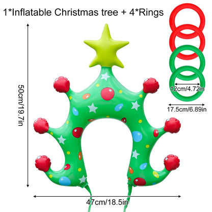 Inflatable Christmas Ring Toss Headband Party Game