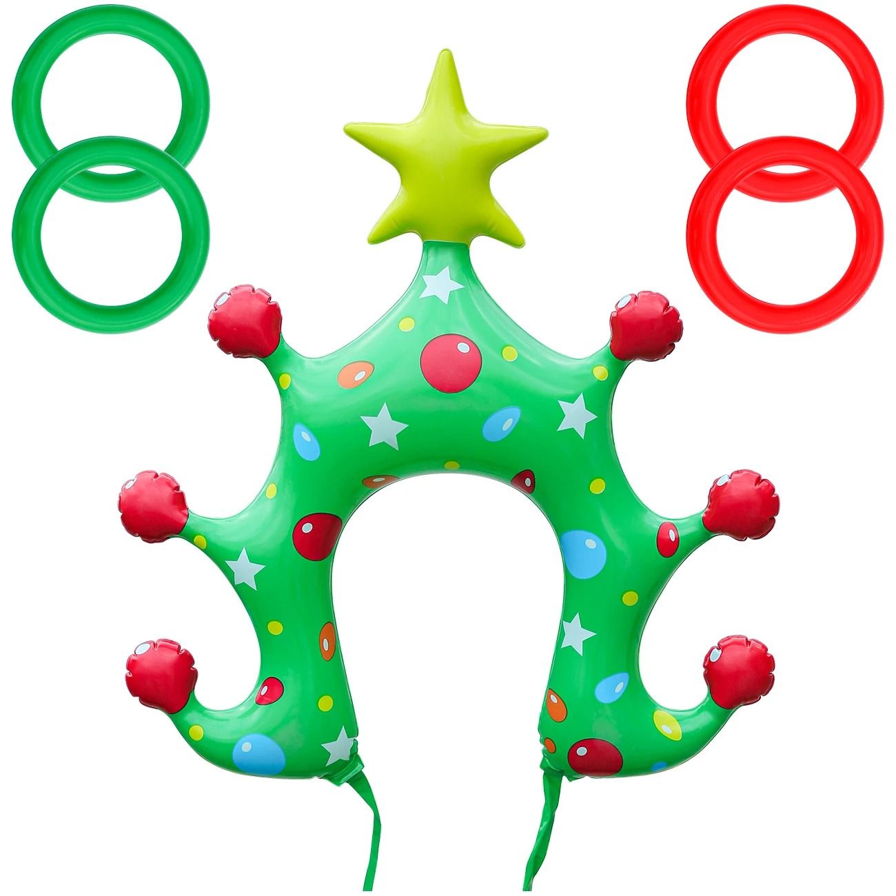 Inflatable Christmas Ring Toss Headband Party Game