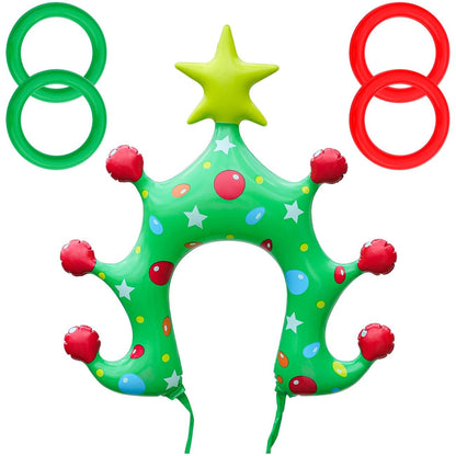 Inflatable Christmas Ring Toss Headband Party Game