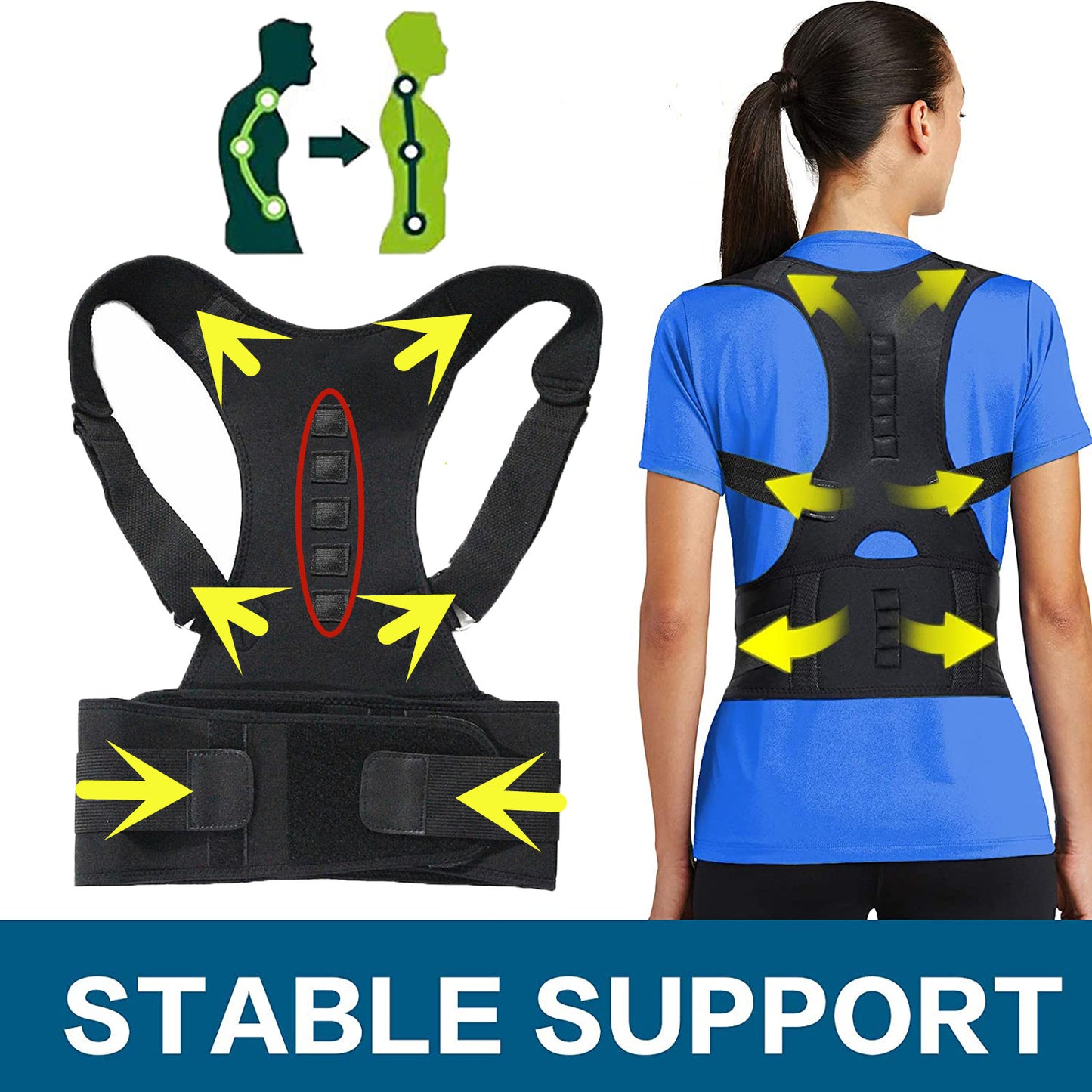 Magnetic Therapy Posture Corrector, Shoulder Support Belt for Men and Women, Posture Corset, Braces and Support