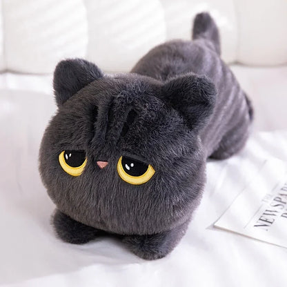 Cuddly Black Cat Plush Toy Doll, Cute Big Pillow Cushion for Boys, Girls, Birthday Gifts