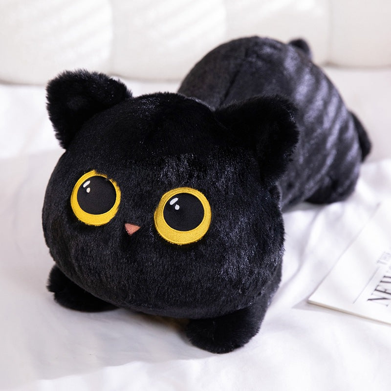 Cuddly Black Cat Plush Toy Doll, Cute Big Pillow Cushion for Boys, Girls, Birthday Gifts