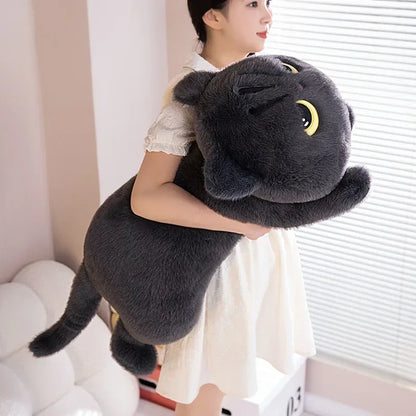 Cuddly Black Cat Plush Toy Doll, Cute Big Pillow Cushion for Boys, Girls, Birthday Gifts