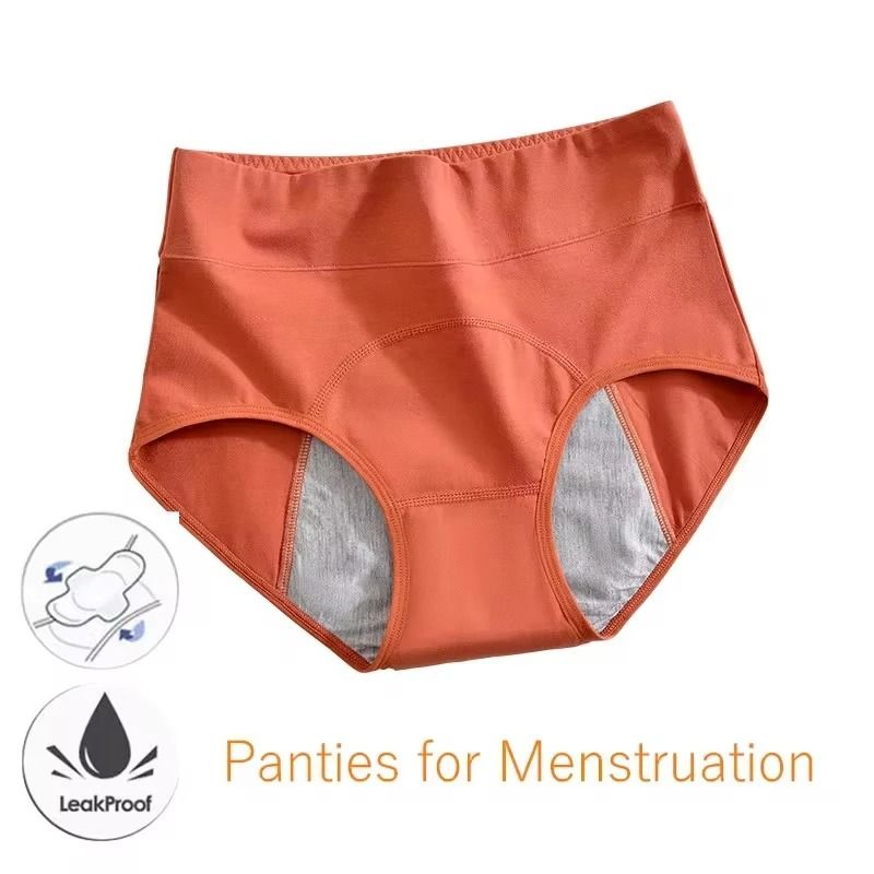Womens High Waist Menstrual Panties Leakproof Cotton Period Underwear