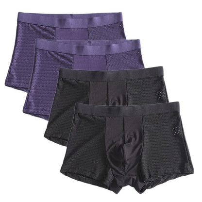 Plus Size Bamboo Fiber Mens Boxer Briefs Breathable Comfort Fit 4 Pack