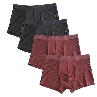 Plus Size Bamboo Fiber Mens Boxer Briefs Breathable Comfort Fit 4 Pack