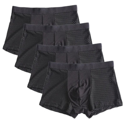 Plus Size Bamboo Fiber Mens Boxer Briefs Breathable Comfort Fit 4 Pack
