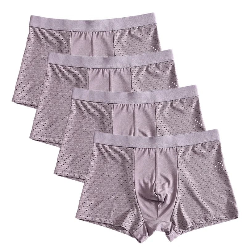 Plus Size Bamboo Fiber Mens Boxer Briefs Breathable Comfort Fit 4 Pack