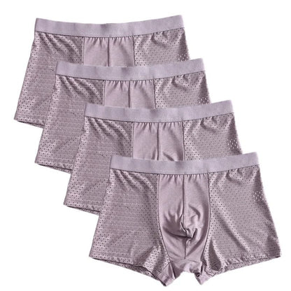 Plus Size Bamboo Fiber Mens Boxer Briefs Breathable Comfort Fit 4 Pack