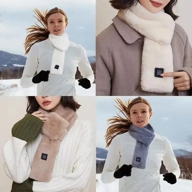 USB Heated Winter Scarf for Men and Women Adjustable Temperature
