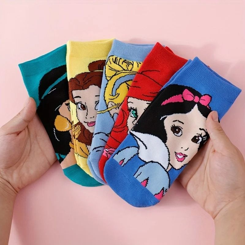 Cute Cartoon Casual Socks for Women 5 Pair Set