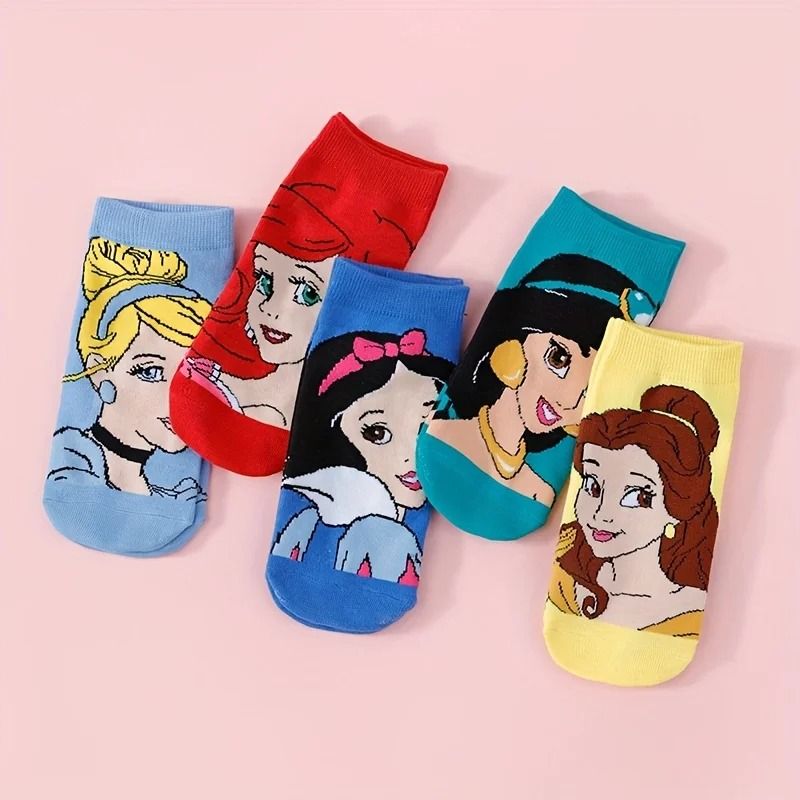 Cute Cartoon Casual Socks for Women 5 Pair Set