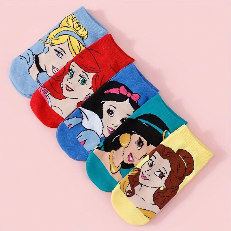 Cute Cartoon Casual Socks for Women 5 Pair Set