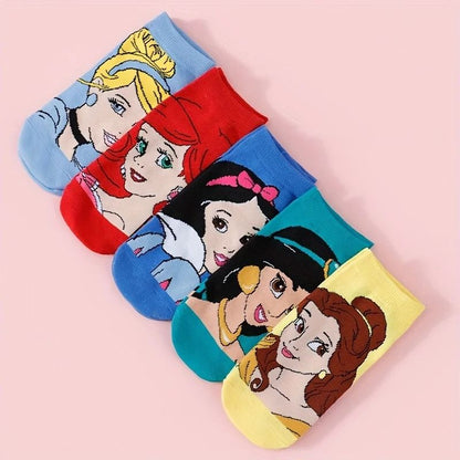 Cute Cartoon Casual Socks for Women 5 Pair Set