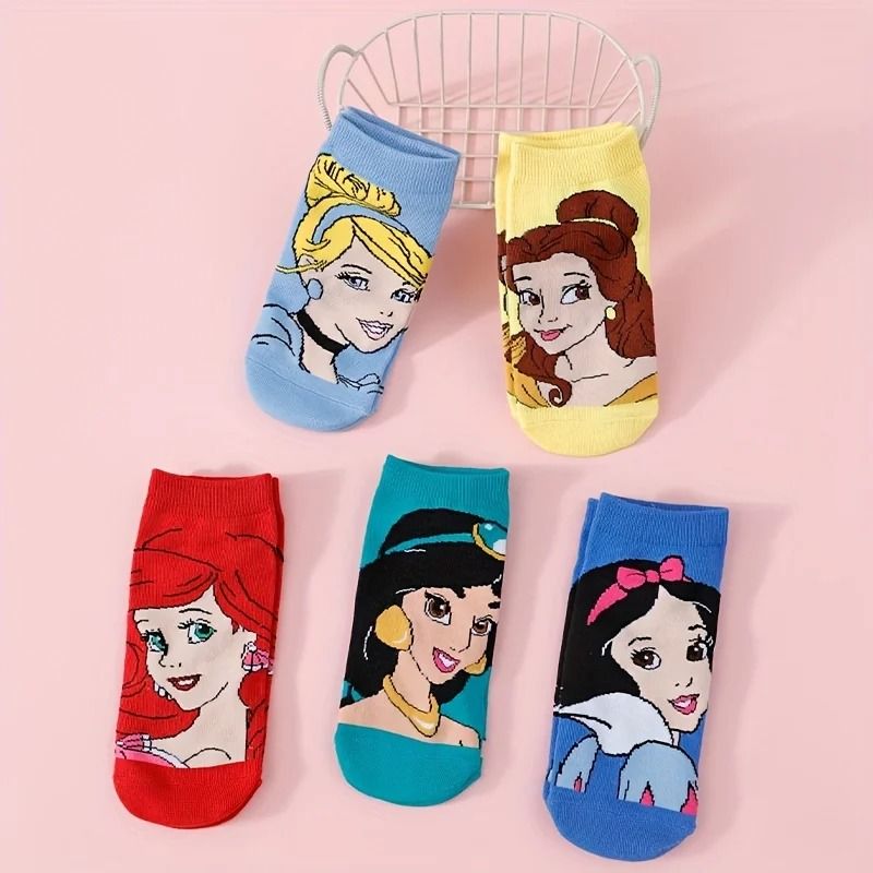 Cute Cartoon Casual Socks for Women 5 Pair Set