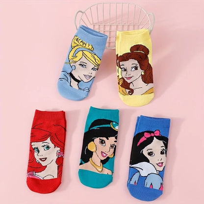 Cute Cartoon Casual Socks for Women 5 Pair Set
