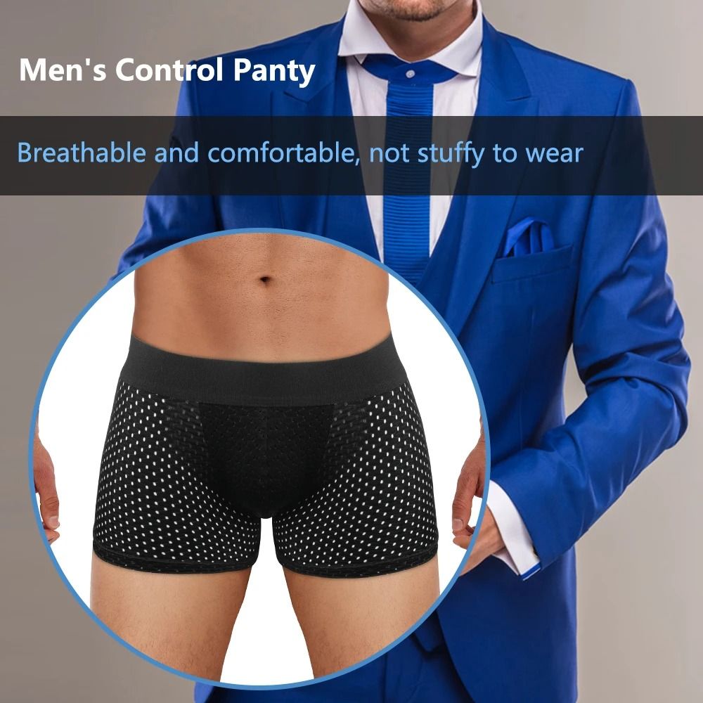Mens Padded Hip Lift Body Shaper Boxer Briefs