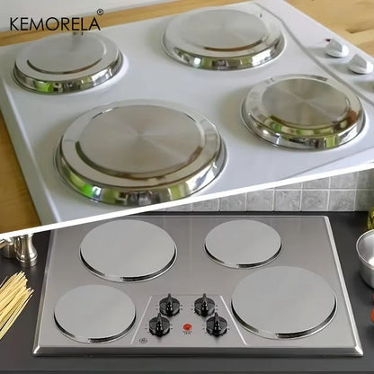 4-Pack Stainless Steel Electric Stove Burner Covers (2 Small + 2 Large) Rustproof Round Cooktop Cover Plates