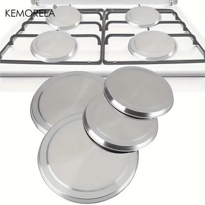 4-Pack Stainless Steel Electric Stove Burner Covers (2 Small + 2 Large) Rustproof Round Cooktop Cover Plates