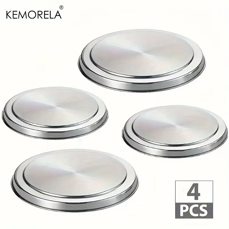 4-Pack Stainless Steel Electric Stove Burner Covers (2 Small + 2 Large) Rustproof Round Cooktop Cover Plates