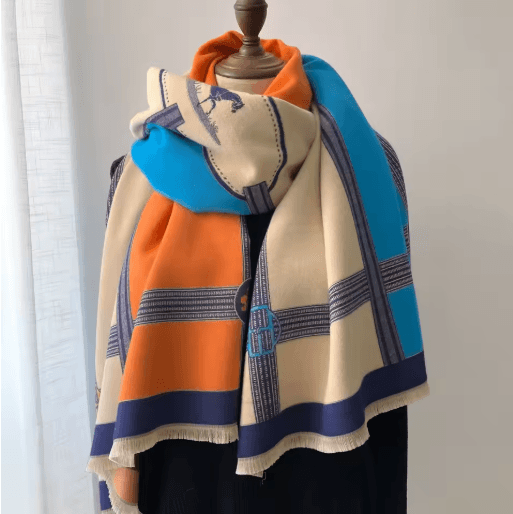 Luxury Winter Cashmere Scarf for Women Thick Warm Pashmina Shawl Wrap with Tassels