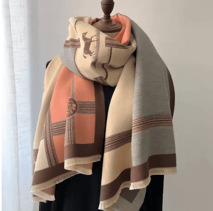 Luxury Winter Cashmere Scarf for Women Thick Warm Pashmina Shawl Wrap with Tassels