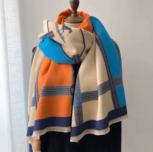 Luxury Winter Cashmere Scarf for Women Thick Warm Pashmina Shawl Wrap with Tassels