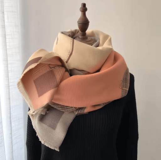 Luxury Winter Cashmere Scarf for Women Thick Warm Pashmina Shawl Wrap with Tassels