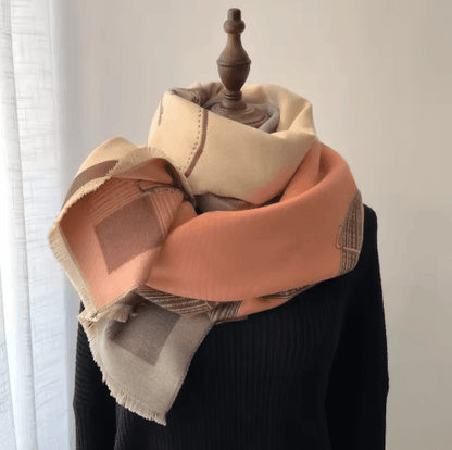 Luxury Winter Cashmere Scarf for Women Thick Warm Pashmina Shawl Wrap with Tassels