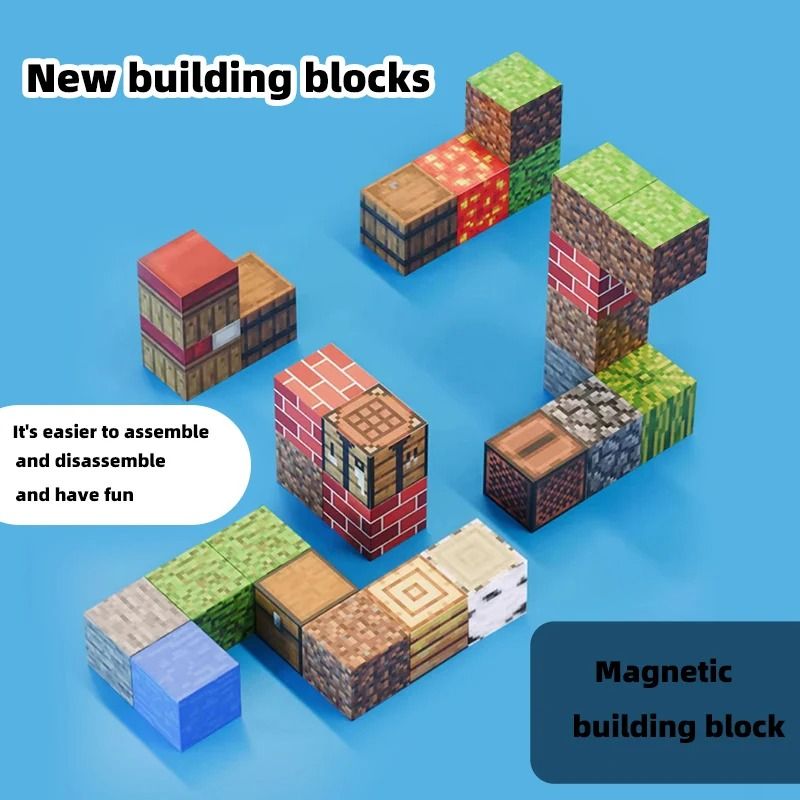 Magnetic Building Blocks Set with DIY Construction Table for Kids