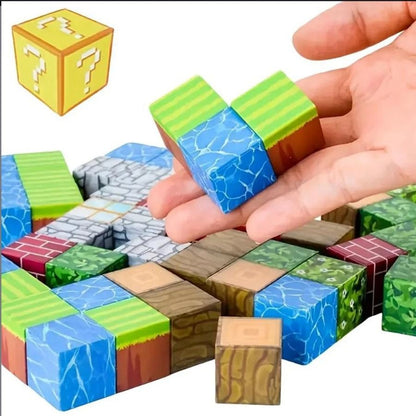 Magnetic Building Blocks Set with DIY Construction Table for Kids