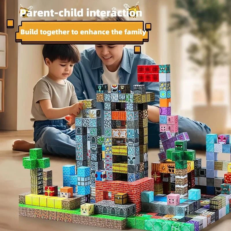 Magnetic Building Blocks Set with DIY Construction Table for Kids