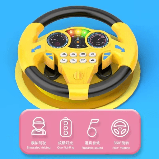Light Up Infant Interactive Stroller Steering Wheel Toy for Early Learning