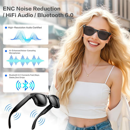 Camera AI Glasses for Men, Color-Changing Smart Translation Glasses, Photo Video Recording, Waterproof Call Smart