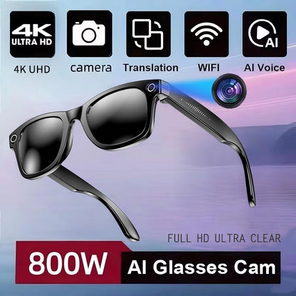 Camera AI Glasses for Men, Color-Changing Smart Translation Glasses, Photo Video Recording, Waterproof Call Smart