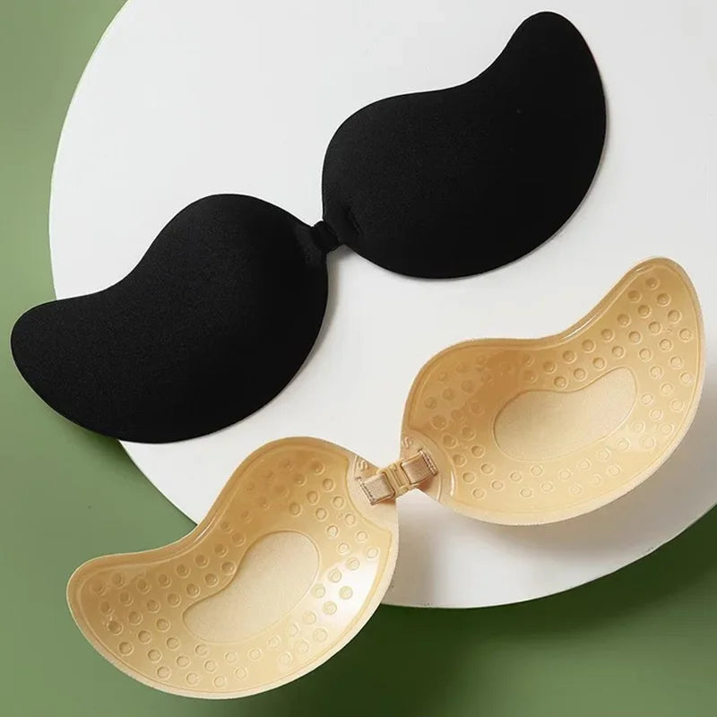 Invisible Strapless Adhesive Stick Bra, Strapless Push Up Bras, Seamless Silicone Nipple Covers, Women Lingerie Bralette