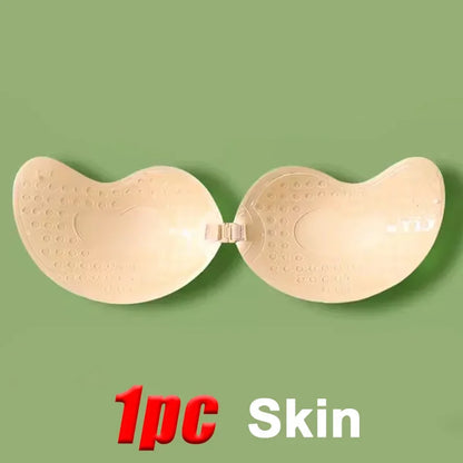 Invisible Strapless Adhesive Stick Bra, Strapless Push Up Bras, Seamless Silicone Nipple Covers, Women Lingerie Bralette
