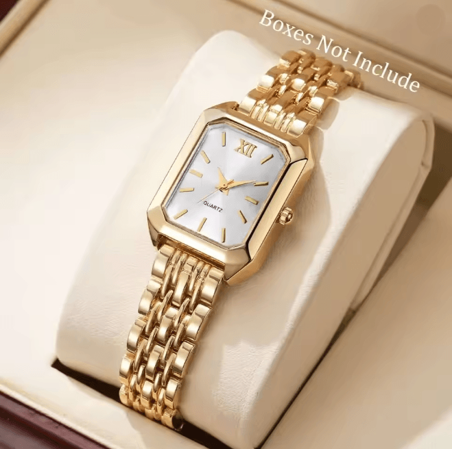 Rectangle Womens Quartz Watch Elegant Luxury Analog Style