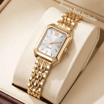 Rectangle Womens Quartz Watch Elegant Luxury Analog Style