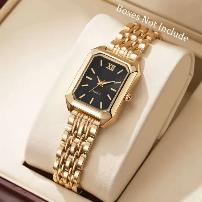 Rectangle Womens Quartz Watch Elegant Luxury Analog Style