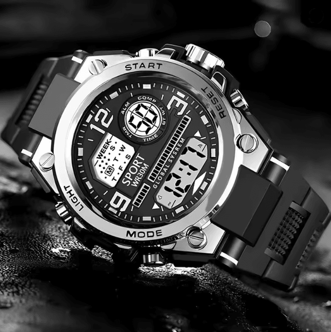 Mens Multifunction LED Sports Watch Waterproof Luminous