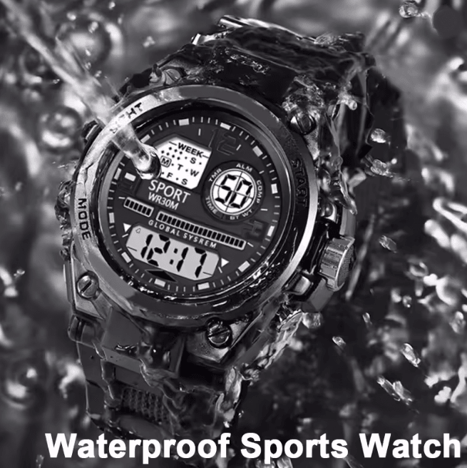 Mens Multifunction LED Sports Watch Waterproof Luminous