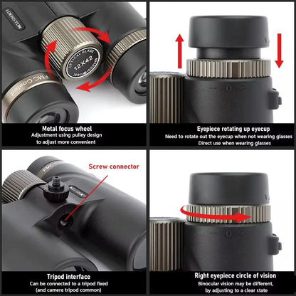 12x42 HD Binoculars with BAK4 Prism for Outdoor Hunting & Birdwatching