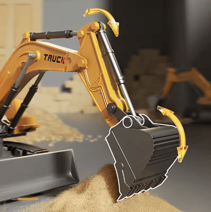 Alloy RC Excavator Toy Car Electric Engineering Vehicle with Lights Sound