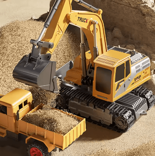 Alloy RC Excavator Toy Car Electric Engineering Vehicle with Lights Sound
