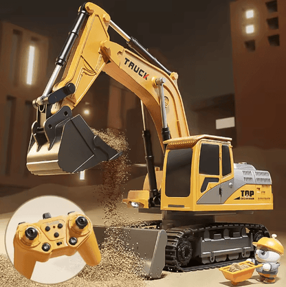 Alloy RC Excavator Toy Car Electric Engineering Vehicle with Lights Sound
