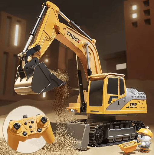Alloy RC Excavator Toy Car Electric Engineering Vehicle with Lights Sound