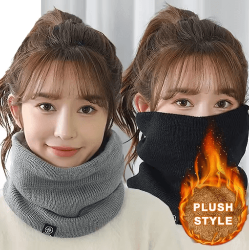 Unisex Thermal Knitted Neck Gaiter Windproof Winter Face Cover for Outdoor Sports
